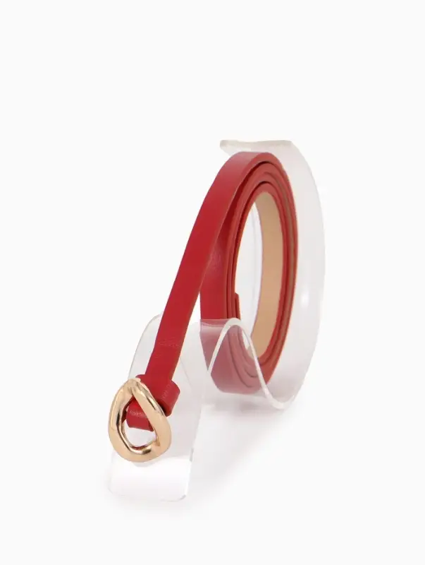 Ремень жен 01-01-01-07, Июнь2514, 1*0,3*110 см, без винта, пряж золото, затяж, красный