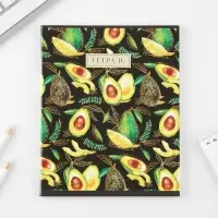 Тетрадь в клетку, 48 л., А5, на скрепке, блок №1, Tropical avocado, МИКС