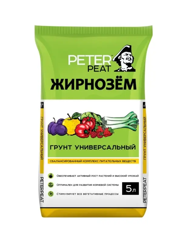 Грунт Универсальный Грунт Универсальный "PETER PEAT" Жирнозем, 5 л