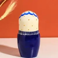 Матрешка дерево &laquo;Русская красота&raquo;, белый платок, 18 см, 5 кукольная, ручная роспись