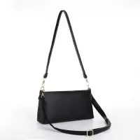 Сумка женская кросс-боди на молнии, 25.5&times;6.5&times;12.5 см, чёрная