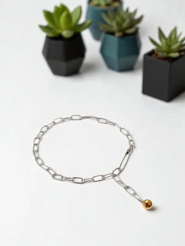 Кулон на цепочке &laquo;Шар и Булавка&raquo;, цвет серебро, L=45 см