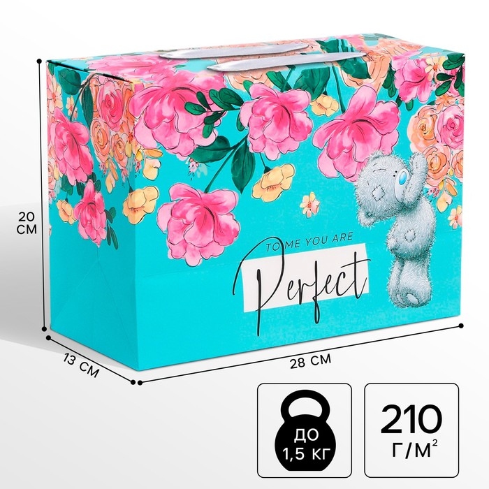 Пакет-коробка, 28 х 20 х 13 см  Пакет-коробка, 28 х 20 х 13 см "Perfect", упаковка, Me To You