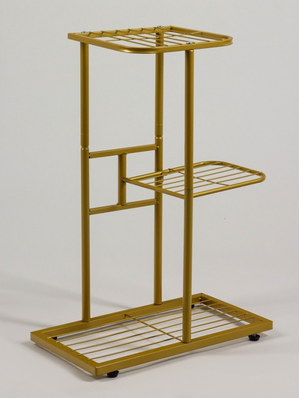 Подставка для цветов Greengo, 3 полки, 43 × 22 × 57 см, напольная, металл, цвет золотой Подставка для цветов Greengo, 3 полки, 43 × 22 × 57 см, напольная, металл, цвет золотой