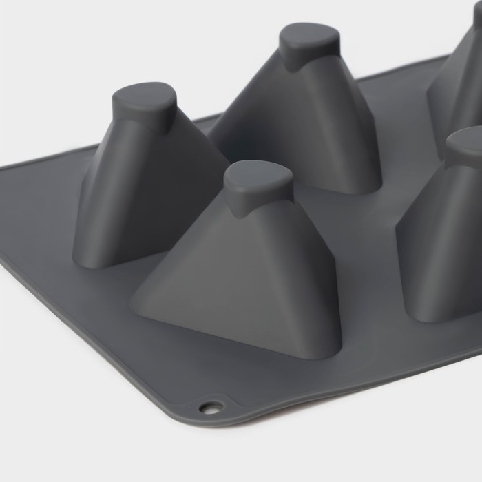 Форма для выпечки и муссовых десертов KONFINETTA «Рафаэль», силикон, 28,5×21,5×5 см, 6 ячеек (7×4,9 см), цвет серый Форма для выпечки и муссовых десертов KONFINETTA «Рафаэль», силикон, 28,5×21,5×5 см, 6 ячеек (7×4,9 см), цвет серый