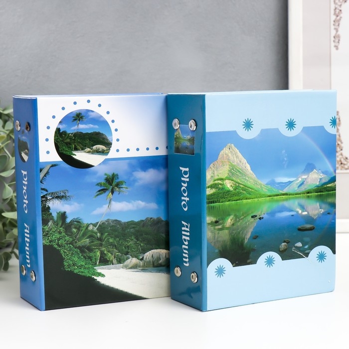 Фотоальбом на 96 фото 10х15 см Фотоальбом на 96 фото 10х15 см "Горный рельеф" МИКС 16,5х12,5х5 см