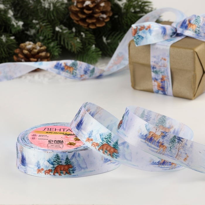 Лента атласная «Сказочный лес», 25 мм, 23 ± 1 м Лента атласная «Сказочный лес», 25 мм, 23 ± 1 м