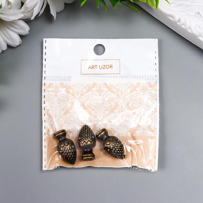 Ручка для шкатулки металл Ручка для шкатулки металл "Шишечка" бронза набор 3 шт 883 1,2х2,4 см