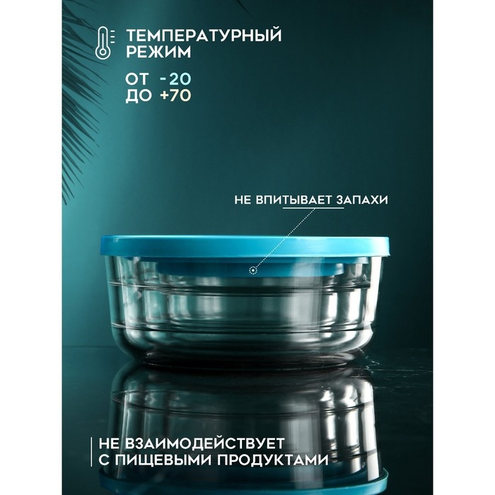Набор контейнеров «Дена», 1500 мл, 800 мл, 400 мл, стекло, Иран