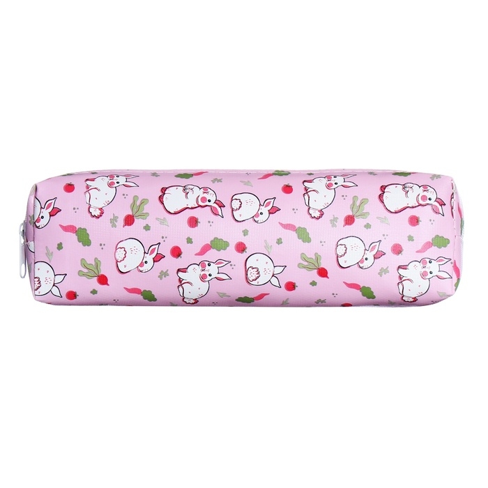 Пенал школьный на молнии Calligrata Пенал школьный на молнии Calligrata "Кролики", розовый