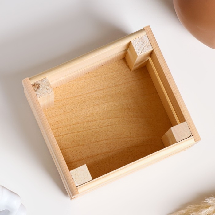 Кашпо деревянное 12×11×9 см Кашпо деревянное 12×11×9 см "Однушка Лайт", двухреечное, натуральный Дарим Красиво