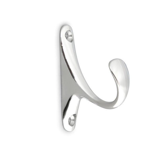 Крючок мебельный ТУНДРА TKO024, однорожковый, хром, 2 шт Крючок мебельный ТУНДРА TKO024, однорожковый, хром, 2 шт
