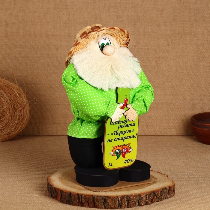 Оберег - домовой Оберег - домовой "Иваныч с бутылкой", h=40 см