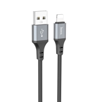 Кабель Hoco X92, Lightning - USB, 2.4 А, 3 м, оплётка силикон, чёрный