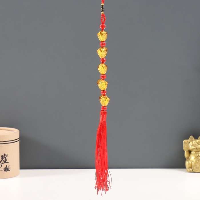 Подвеска пластик, текстиль Подвеска пластик, текстиль "Слитки ямб" 5 шт 1,7х3,3х36 см