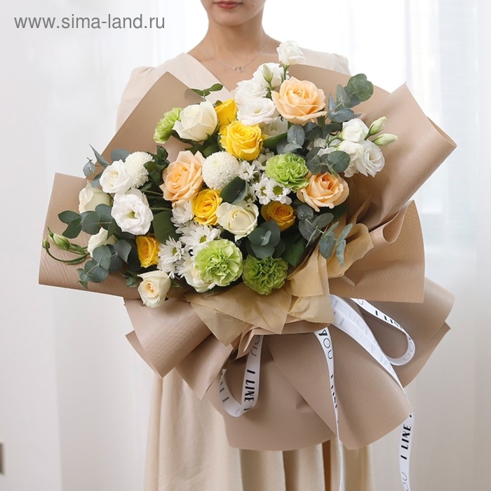 Пленка для цветов "Бриллиант", коралловый, 58 см х 5 м