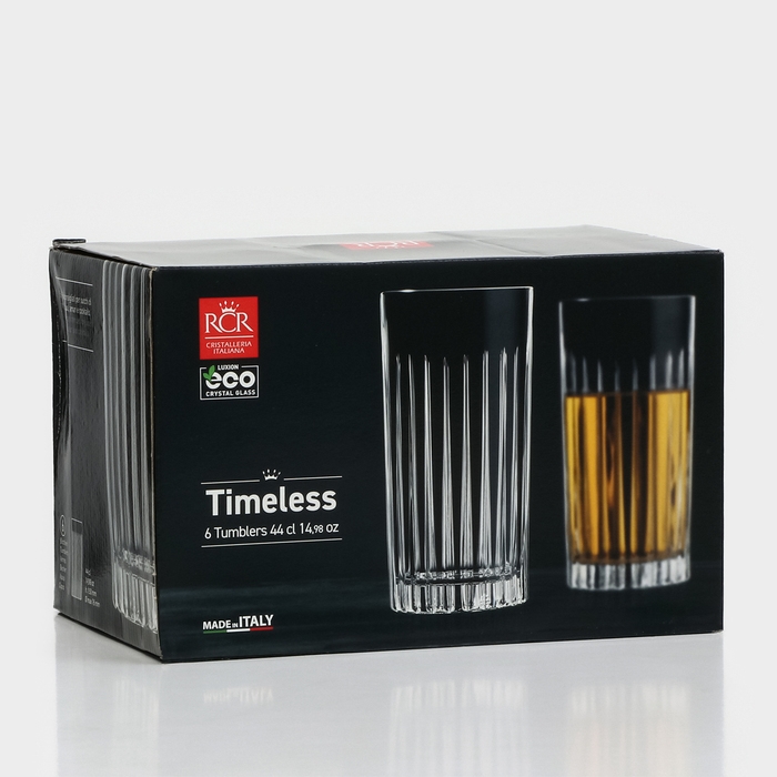 Набор стаканов для воды RCR Timeless, 440 мл, хрустальное стекло, 6 шт Набор стаканов для воды RCR Timeless, 440 мл, хрустальное стекло, 6 шт