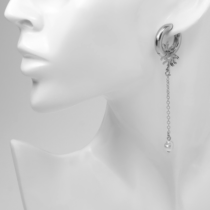 Серьги со съёмным элементом «Трансформер» солнце, цвет белый в серебре Серьги со съёмным элементом «Трансформер» солнце, цвет белый в серебре