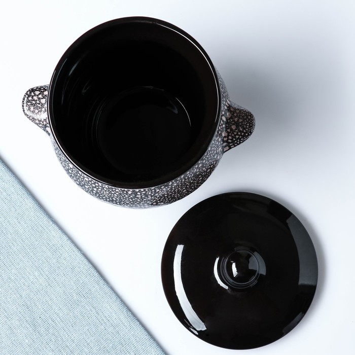 Горшок керамический для запекания №6, 0,65л / 12х12см, мрамор Горшок керамический для запекания №6, 0,65л / 12х12см, мрамор