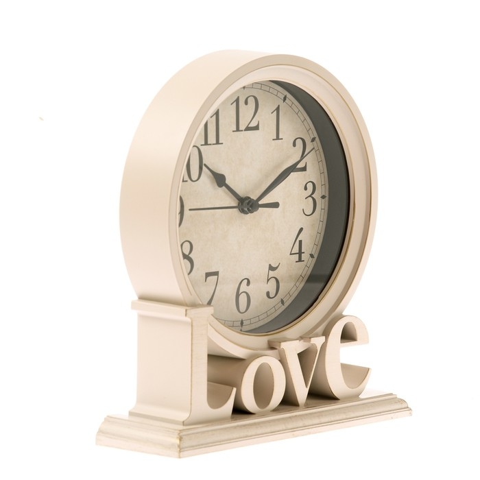 Часы настольные Love, плавный ход, 1АА, 18.9 х 6.4 х 20.8 см, d-13 см Часы настольные Love, плавный ход, 1АА, 18.9 х 6.4 х 20.8 см, d-13 см