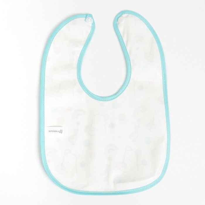 Набор детских слюнявчиков Крошка Я, 4 шт. + подарок, 29х20 см., цвет бирюзовый, серый Набор детских слюнявчиков Крошка Я, 4 шт. + подарок, 29х20 см., цвет бирюзовый, серый