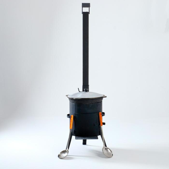 Набор для плова 4 предмета, казан 8л, печь под казан, поварешка 42см, шумовка 43см Набор для плова 4 предмета, казан 8л, печь под казан, поварешка 42см, шумовка 43см