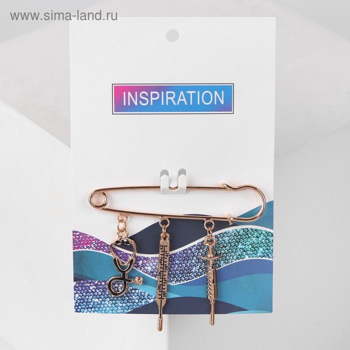 Булавка с подвесками «Медицина», 7 см, цвет чёрный золото Булавка с подвесками «Медицина», 7 см, цвет чёрный золото