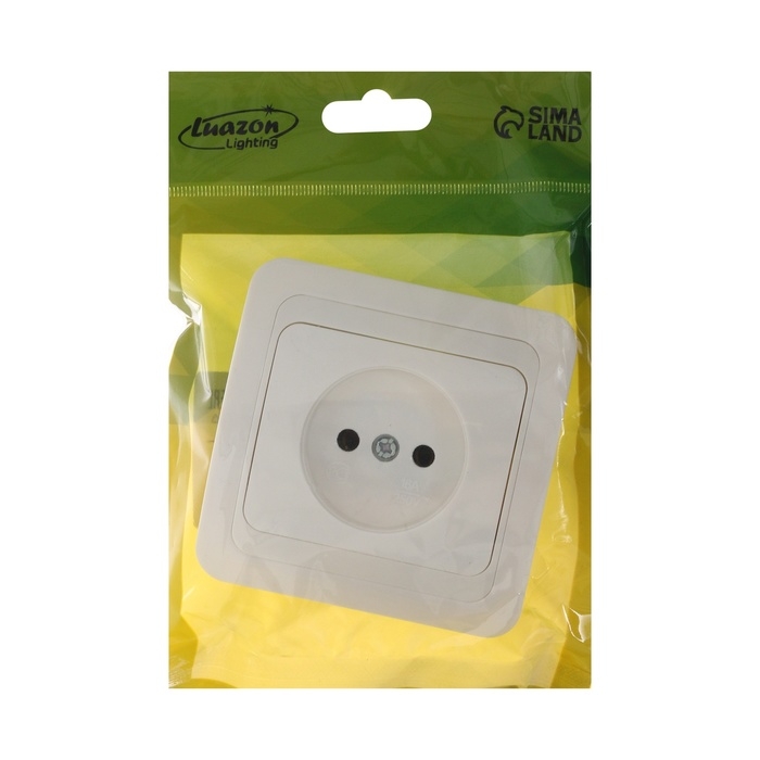 Розетка одноместная Luazon Lighting  Розетка одноместная Luazon Lighting "Орион", 10 А, скрытая, без з/к, белая