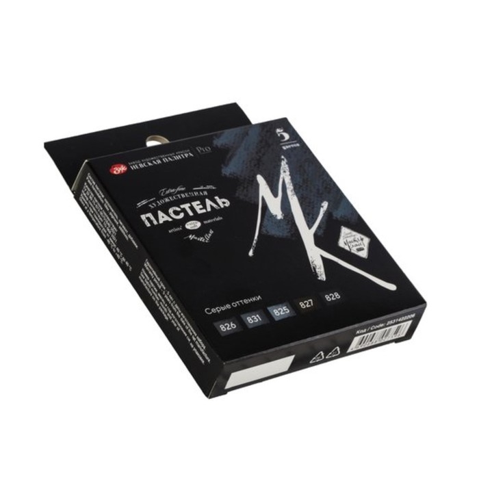 Пастель сухая набор 5 цветов, Soft, ЗХК Пастель сухая набор 5 цветов, Soft, ЗХК "Сонет", D-10 мм /L-65 мм, круглое сечение, серые оттенки, 2531422206