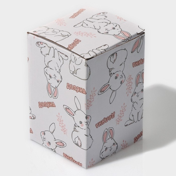 Банка стеклянная для хранения сыпучих продуктов Доляна &laquo;Зайка в золотом&raquo;, 950 мл, с керамической крышкой