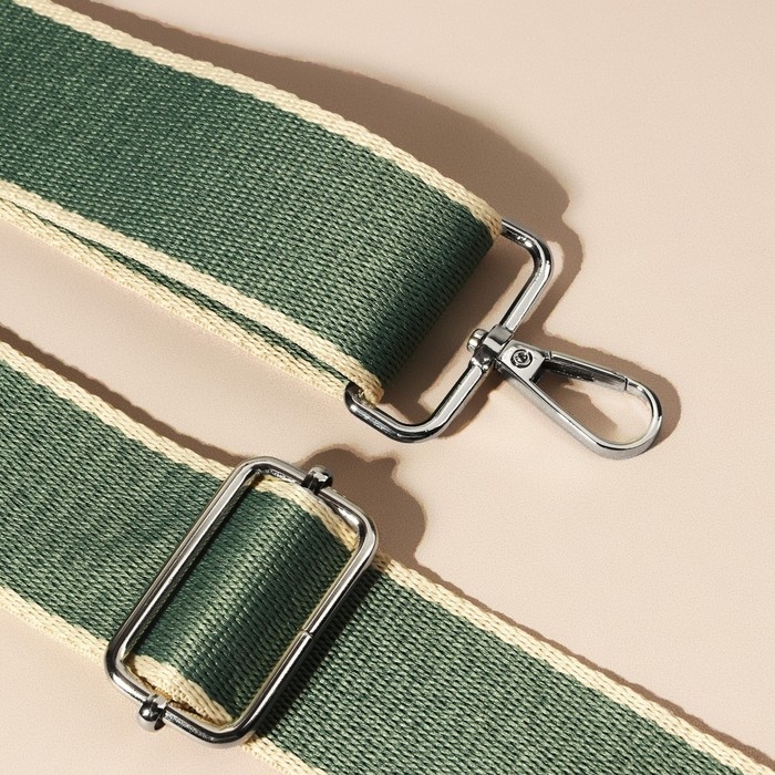 Ручка для сумки, стропа, 135 ± 3 × 3,8 см, цвет изумрудный/молочный Ручка для сумки, стропа, 135 ± 3 × 3,8 см, цвет изумрудный/молочный