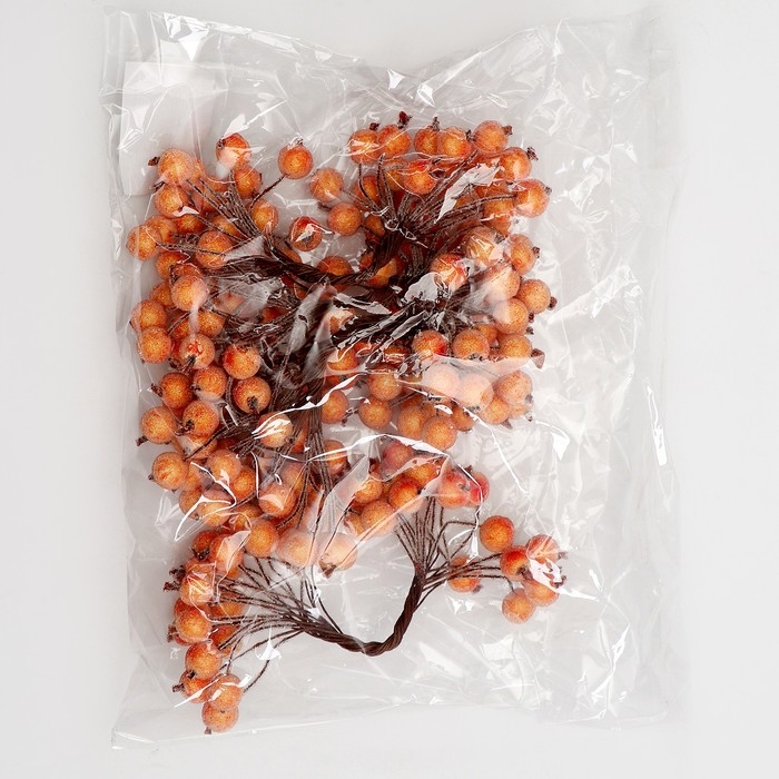 Новый год! Декоративные ягодки, оранжевые, 7 × 6 × 7 см, 40 ягод Новый год! Декоративные ягодки, оранжевые, 7 × 6 × 7 см, 40 ягод