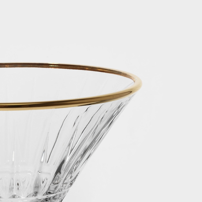 Набор стеклянных фужеров Elysia, 220 мл, 4 шт, золотая кайма Набор стеклянных фужеров Elysia, 220 мл, 4 шт, золотая кайма