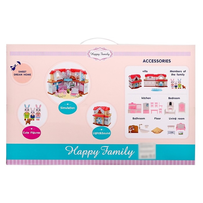 Дом для кукол с набором животных «Семья кроликов» и питомцем, свет, звук Дом для кукол с набором животных «Семья кроликов» и питомцем, свет, звук