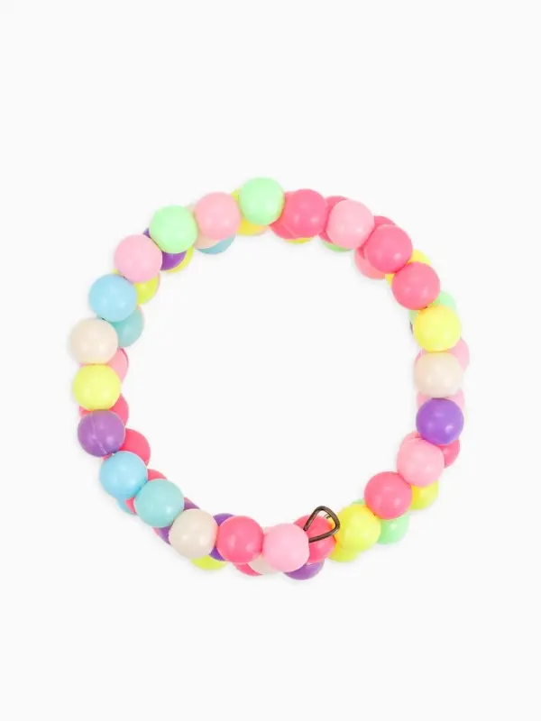 Браслет-пружинка детский &laquo;Выбражулька&raquo;, бусинки, d=6 см три ряда, цветной