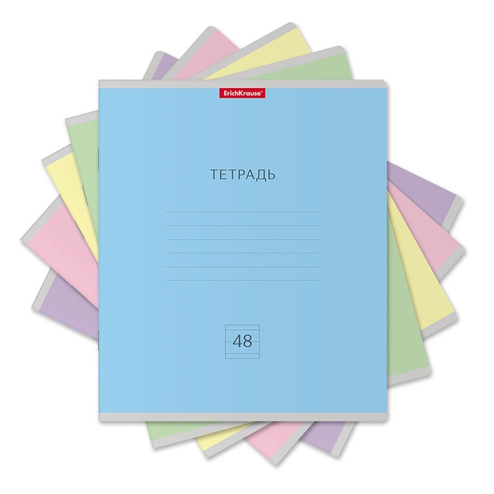 Тетрадь 48 листов в линейку ErichKrause Тетрадь 48 листов в линейку ErichKrause "Классика", обложка мелованный картон, блок офсет 100% белизна, микс