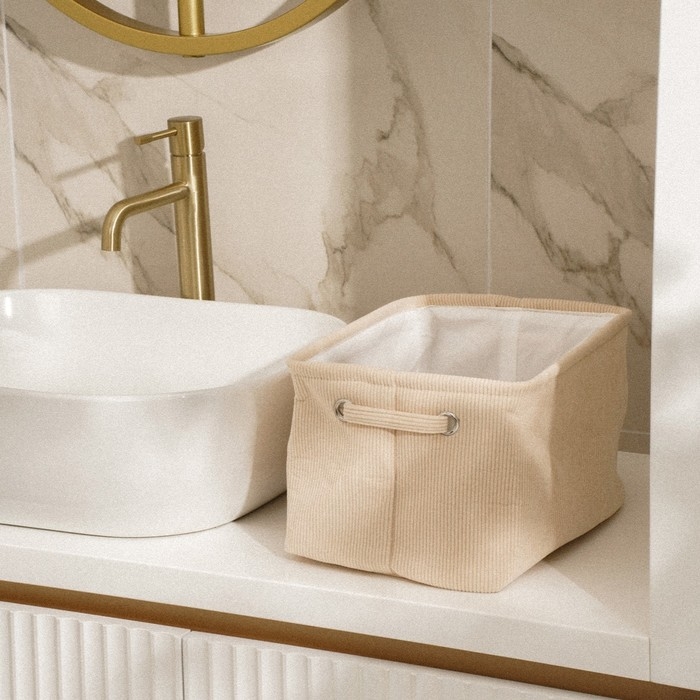 Короб для хранения вещей SL Home, 32×23×18,5 см, цвет бежевый Короб для хранения вещей SL Home, 32×23×18,5 см, цвет бежевый