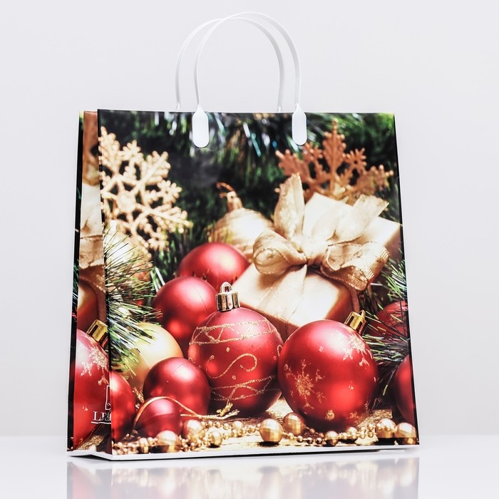 Новый год. Пакет  Новый год. Пакет "Композиция", мягкий пластик, 30х30 100 мкм.