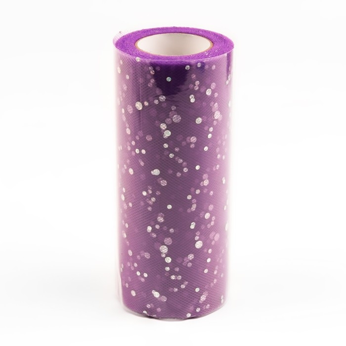Фатин с блёстками, 15 см, 11 ± 1 г/кв.м, 23 ± 1 м, цвет фиолетовый №27 Фатин с блёстками, 15 см, 11 ± 1 г/кв.м, 23 ± 1 м, цвет фиолетовый №27