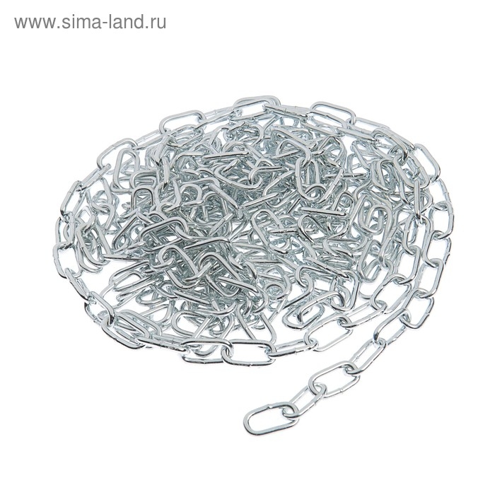 Цепь короткозвенная ТУНДРА krep, DIN766, диаметр 3 мм, сварная, оцинкованная, 5 м Цепь короткозвенная ТУНДРА krep, DIN766, диаметр 3 мм, сварная, оцинкованная, 5 м