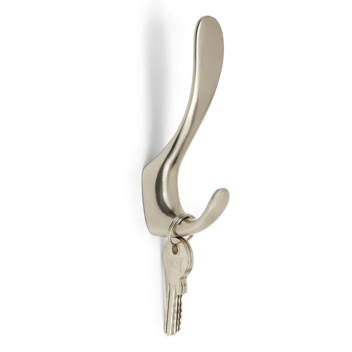 Крючок мебельный CAPPIO NOTE, двухрожковый, матовый никель Крючок мебельный CAPPIO NOTE, двухрожковый, матовый никель