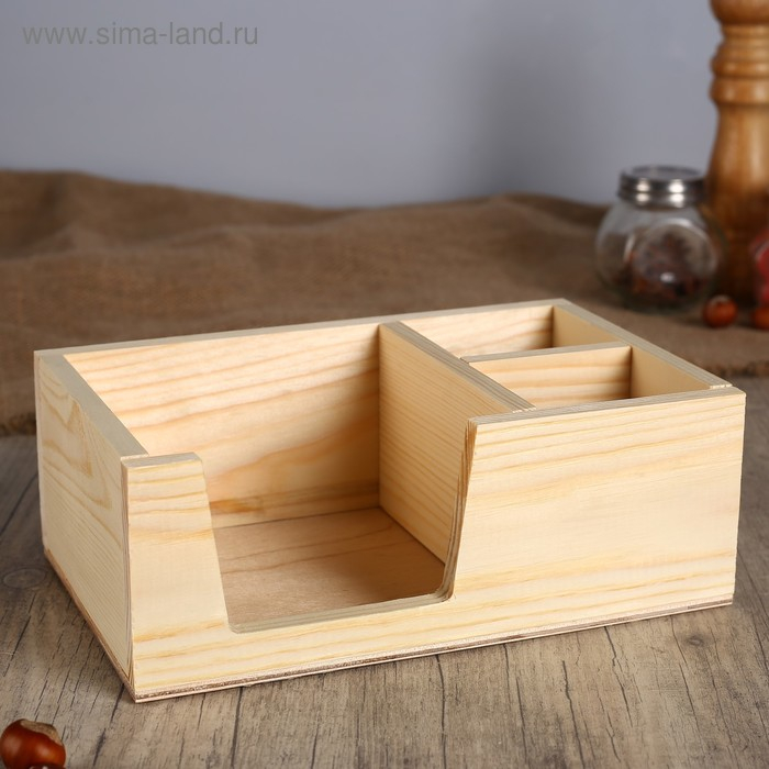 Подставка Подставка "Прямоугольник" из СОСНЫ, с 3мя отсеками, 15×23×8,5 см