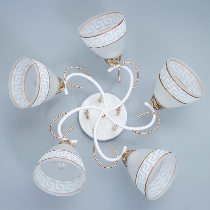 Люстра Люстра "Асфея" 5хЕ27 40Вт бело-золотой 50х50х24 см BayerLux