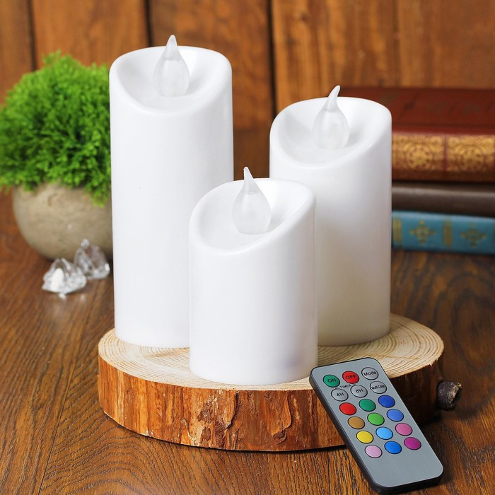 Свеча светодиодная «Романтик», с пультом, набор 3 шт. Свеча светодиодная «Романтик», с пультом, набор 3 шт.