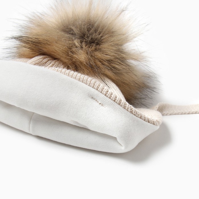 Шапка детская MINAKU с утеплителем, р-р 48-50, цвет молочный Шапка детская MINAKU с утеплителем, р-р 48-50, цвет молочный