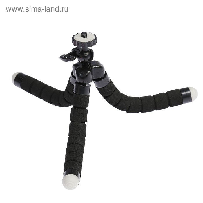 Штатив-тренога Luazon настольный, для телефона шириной до 7 см, гибкие ножки, высота 17 см, чёрный Штатив-тренога Luazon настольный, для телефона шириной до 7 см, гибкие ножки, высота 17 см, чёрный