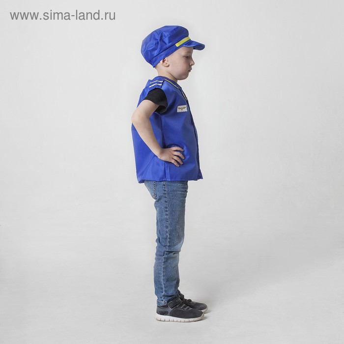 Карнавальный костюм  Карнавальный костюм "Пилот самолёта", фуражка, жилет, 4-6 лет, рост 110-122 см