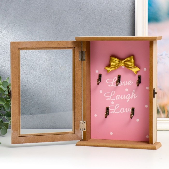 Ключница дерево 6 крючков Ключница дерево 6 крючков "Золотой бант" 25,5х19х6 см