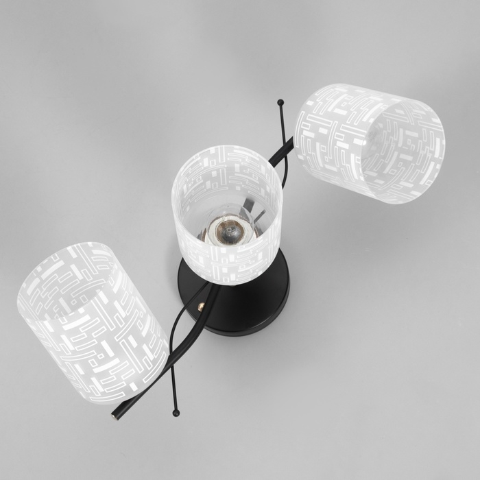 Люстра Люстра "Ассела" 3хЕ27 40Вт черно-золотой 52х20х27 см