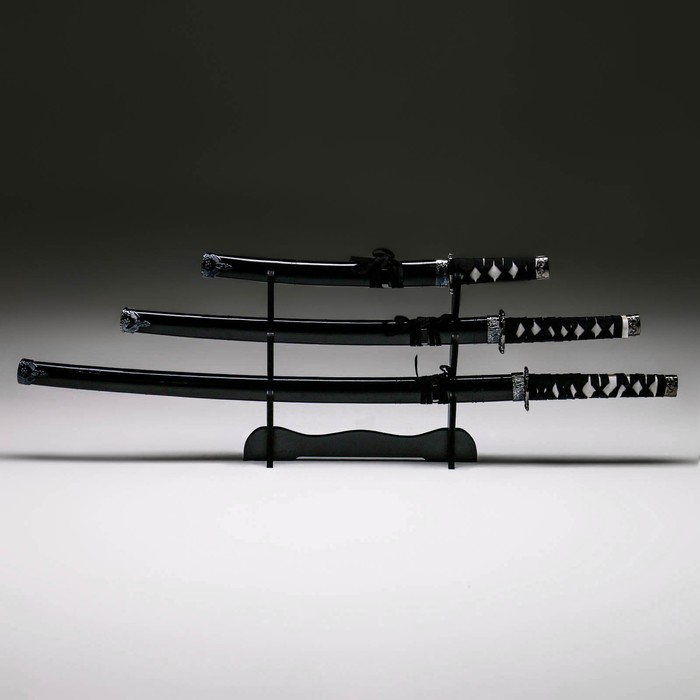 Сув. изделие катаны 3в1 на подставке, ножны дерево,  микс  54/81/100см 454263